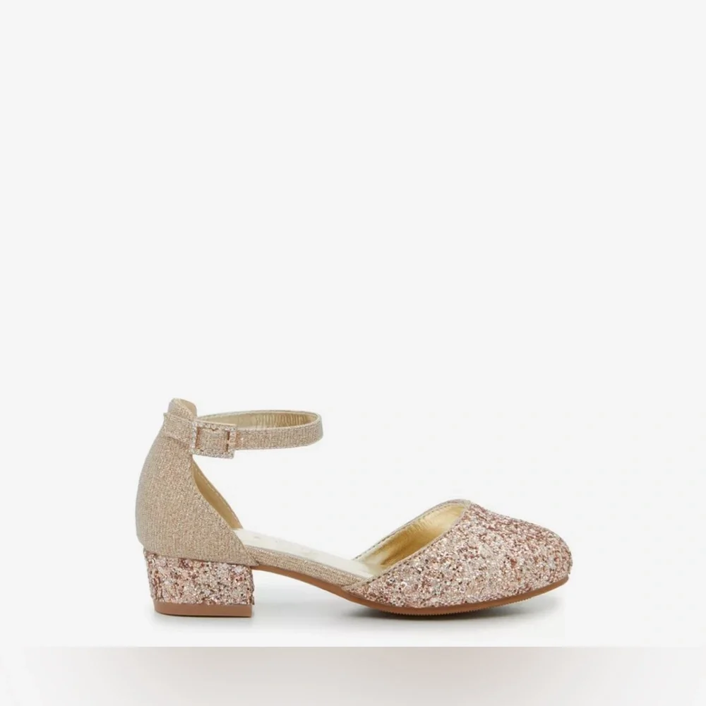 Kelly & Katie Felicity Gold Glitter Dress Shoes Girls Size 1 NIB